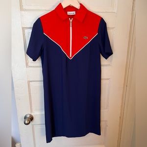 Lacoste shirt dress skirt, multi color blue and red, brand new!!! NWOT